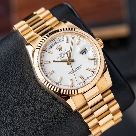 mens gold rolex white face|18k gold rolex with diamonds.